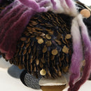FENDI Mamma Baguette Bag Wool Sequin Metal Multicolor Gold Auth yk20710SM-17
