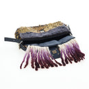 FENDI Mamma Baguette Bag Wool Sequin Metal Multicolor Gold Auth yk20710SM-21
