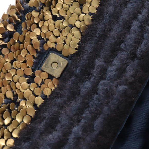 FENDI Mamma Baguette Bag Wool Sequin Metal Multicolor Gold Auth yk20710SM