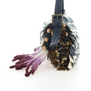 FENDI Mamma Baguette Bag Wool Sequin Metal Multicolor Gold Auth yk20710SM-4