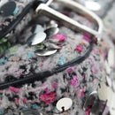 Christian Dior Saddle Bag Wool Sequins Multicolor Silver Auth yk20712SM-15