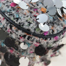 Christian Dior Saddle Bag Wool Sequins Multicolor Silver Auth yk20712SM-17