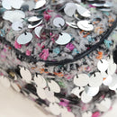Christian Dior Saddle Bag Wool Sequins Multicolor Silver Auth yk20712SM-18