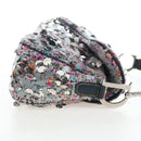 Christian Dior Saddle Bag Wool Sequins Multicolor Silver Auth yk20712SM-4