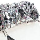 Christian Dior Saddle Bag Wool Sequins Multicolor Silver Auth yk20712SM-6