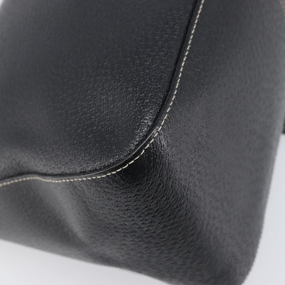 FENDI Mamma Baguette Shoulder Bag Leather Black Gold Auth yk20713M