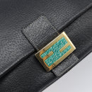 FENDI Mamma Baguette Shoulder Bag Leather Black Gold Auth yk20713M-20