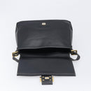 FENDI Mamma Baguette Shoulder Bag Leather Black Gold Auth yk20713M-21
