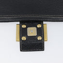 FENDI Mamma Baguette Shoulder Bag Leather Black Gold Auth yk20713M-8