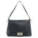 FENDI Mamma Baguette Shoulder Bag Leather Black Gold Auth yk20713M-13