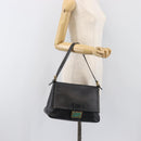 FENDI Mamma Baguette Shoulder Bag Leather Black Gold Auth yk20713M-26
