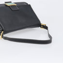 FENDI Mamma Baguette Shoulder Bag Leather Black Gold Auth yk20713M-7