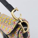 Christian Dior Saddle Bag Hand Bag beads Multicolor Gold Auth yk20714SAM-9
