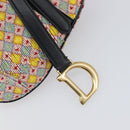 Christian Dior Saddle Bag Hand Bag beads Multicolor Gold Auth yk20714SAM-18