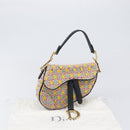 Christian Dior Saddle Bag Hand Bag beads Multicolor Gold Auth yk20714SAM-12
