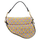 Christian Dior Saddle Bag Hand Bag beads Multicolor Gold Auth yk20714SAM-2