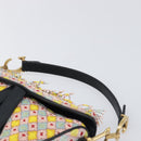 Christian Dior Saddle Bag Hand Bag beads Multicolor Gold Auth yk20714SAM-8