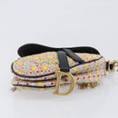 Christian Dior Saddle Bag Hand Bag beads Multicolor Gold Auth yk20714SAM-5