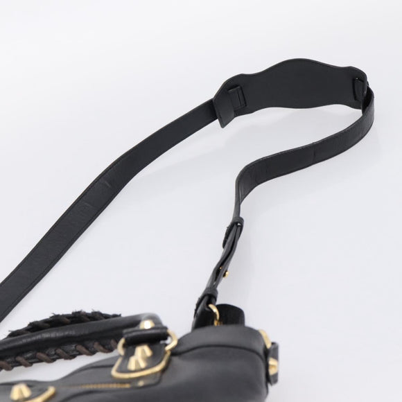 BALENCIAGA Metallic Edge Town Bag Leather 2way Black Gold 390149 Auth yk20715M