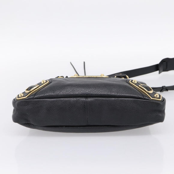BALENCIAGA Metallic Edge Town Bag Leather 2way Black Gold 390149 Auth yk20715M