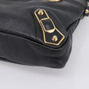 BALENCIAGA Metallic Edge Town Bag Leather 2way Black Gold 390149 Auth yk20715M-16