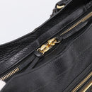 BALENCIAGA Metallic Edge Town Bag Leather 2way Black Gold 390149 Auth yk20715M-20