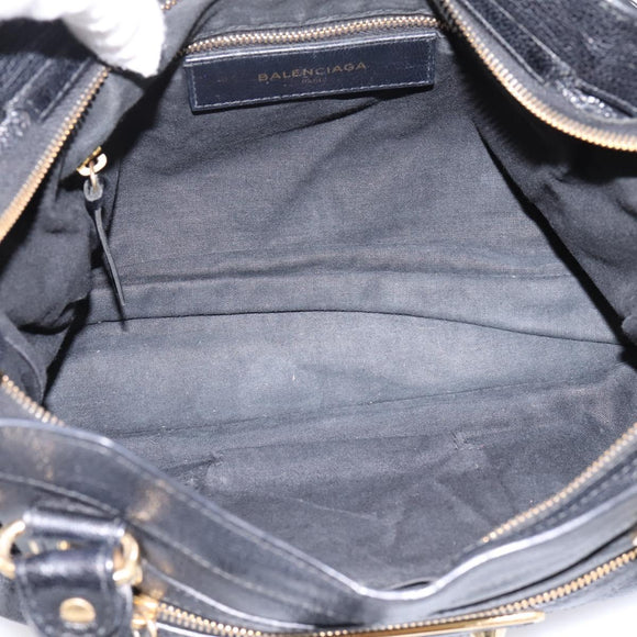 BALENCIAGA Metallic Edge Town Bag Leather 2way Black Gold 390149 Auth yk20715M
