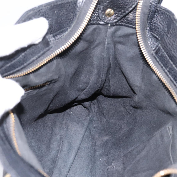 BALENCIAGA Metallic Edge Town Bag Leather 2way Black Gold 390149 Auth yk20715M