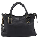 BALENCIAGA Metallic Edge Town Bag Leather 2way Black Gold 390149 Auth yk20715M-2