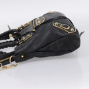 BALENCIAGA Metallic Edge Town Bag Leather 2way Black Gold 390149 Auth yk20715M-3