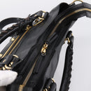 BALENCIAGA Metallic Edge Town Bag Leather 2way Black Gold 390149 Auth yk20715M-6