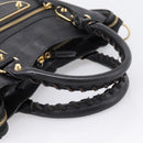 BALENCIAGA Metallic Edge Town Bag Leather 2way Black Gold 390149 Auth yk20715M-7