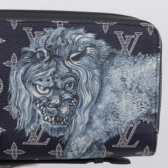 LOUIS VUITTON Monogram savanna Zippy XL Long Wallet Navy M66624 Auth yk20717SAM