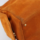 CHANEL COCO Mark Chain Shoulder Bag Suede Orange Gold CC Auth yk20718V-11