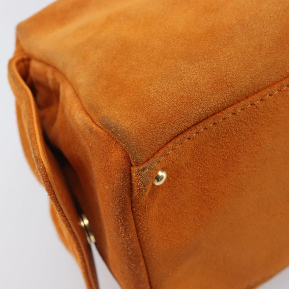 CHANEL COCO Mark Chain Shoulder Bag Suede Orange Gold CC Auth yk20718V