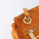CHANEL COCO Mark Chain Shoulder Bag Suede Orange Gold CC Auth yk20718V-15