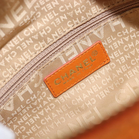 CHANEL COCO Mark Chain Shoulder Bag Suede Orange Gold CC Auth yk20718V