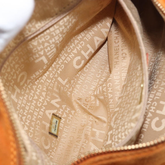 CHANEL COCO Mark Chain Shoulder Bag Suede Orange Gold CC Auth yk20718V