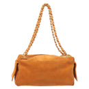 CHANEL COCO Mark Chain Shoulder Bag Suede Orange Gold CC Auth yk20718V-3