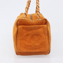 CHANEL COCO Mark Chain Shoulder Bag Suede Orange Gold CC Auth yk20718V-4