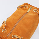 CHANEL COCO Mark Chain Shoulder Bag Suede Orange Gold CC Auth yk20718V-6