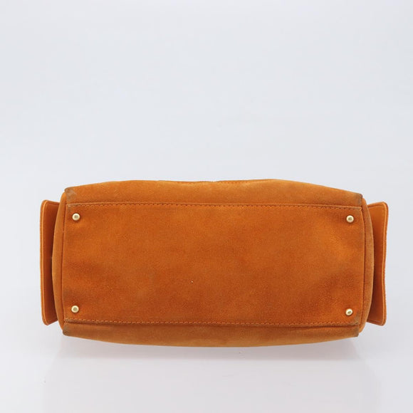 CHANEL COCO Mark Chain Shoulder Bag Suede Orange Gold CC Auth yk20718V
