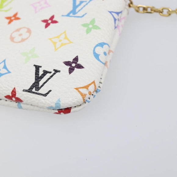 LOUIS VUITTON Monogram Multicolor Pochette Cles Purse White M28388 Auth yk20719M
