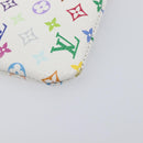 LOUIS VUITTON Monogram Multicolor Pochette Cles Purse White M28388 Auth yk20719M-16