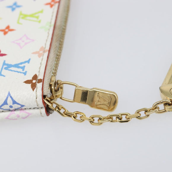 LOUIS VUITTON Monogram Multicolor Pochette Cles Purse White M28388 Auth yk20719M