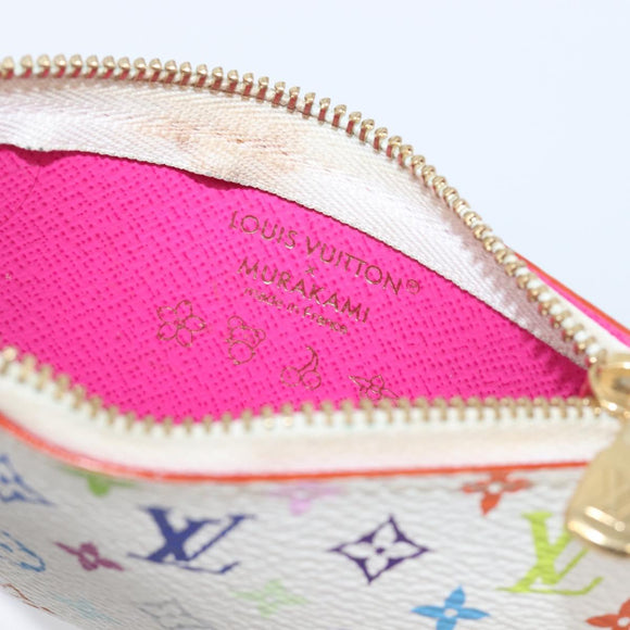 LOUIS VUITTON Monogram Multicolor Pochette Cles Purse White M28388 Auth yk20719M