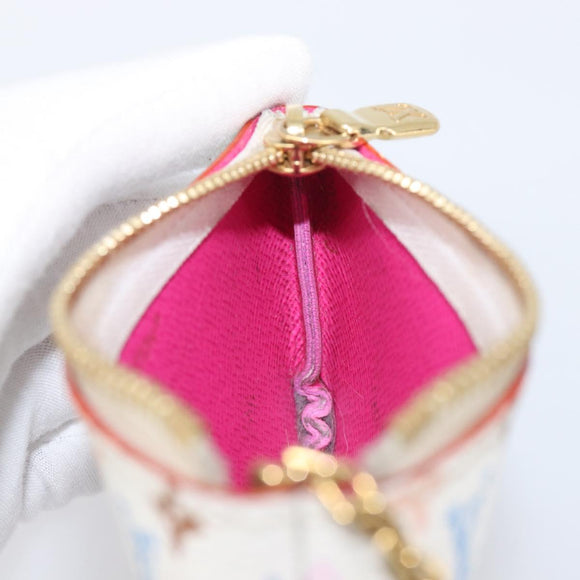 LOUIS VUITTON Monogram Multicolor Pochette Cles Purse White M28388 Auth yk20719M
