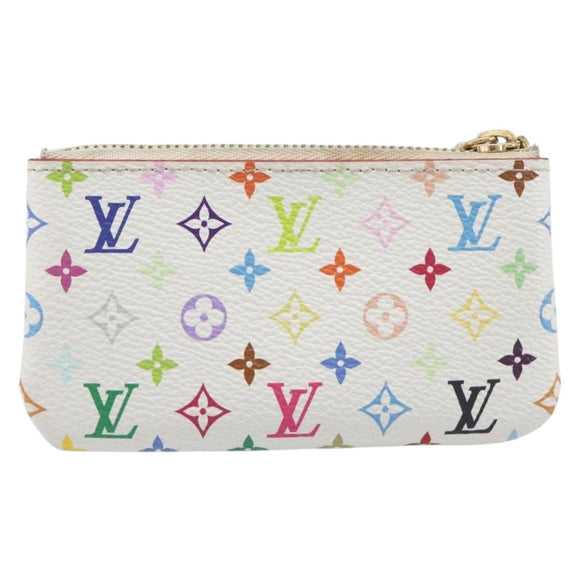 LOUIS VUITTON Monogram Multicolor Pochette Cles Purse White M28388 Auth yk20719M