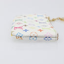 LOUIS VUITTON Monogram Multicolor Pochette Cles Purse White M28388 Auth yk20719M-3