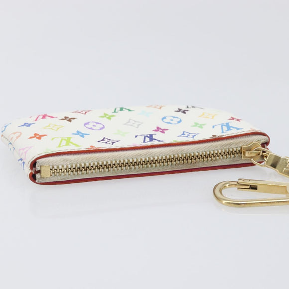 LOUIS VUITTON Monogram Multicolor Pochette Cles Purse White M28388 Auth yk20719M
